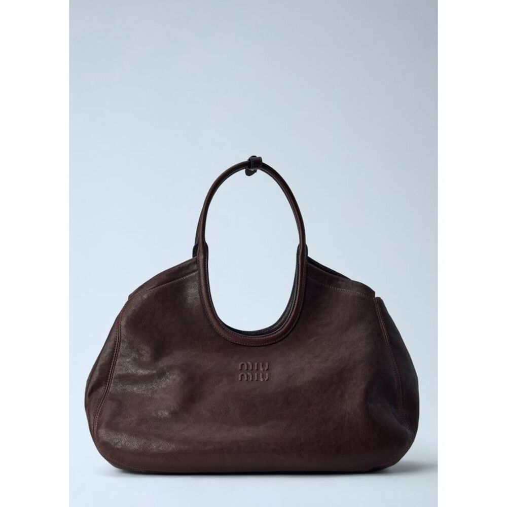 Miu Miu Men Ivy Nappa Leather Shopping Bag